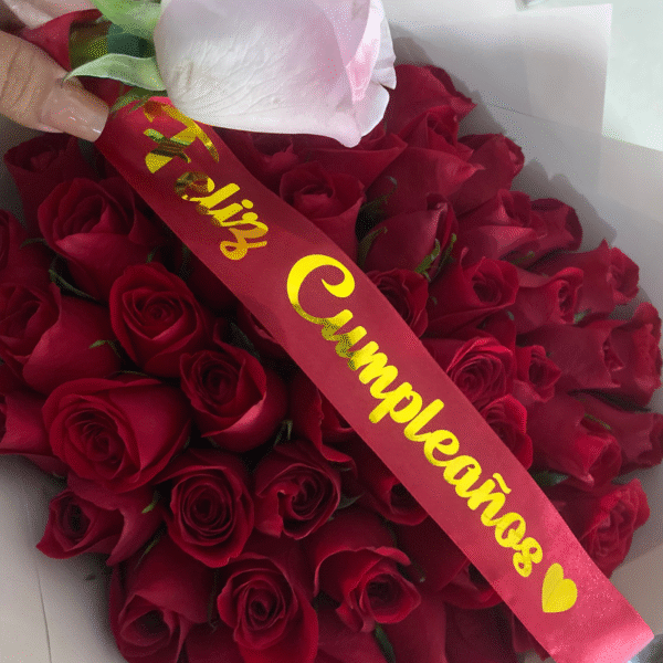 4 Ramo de 50 Rosas Mensaje Sorpresa